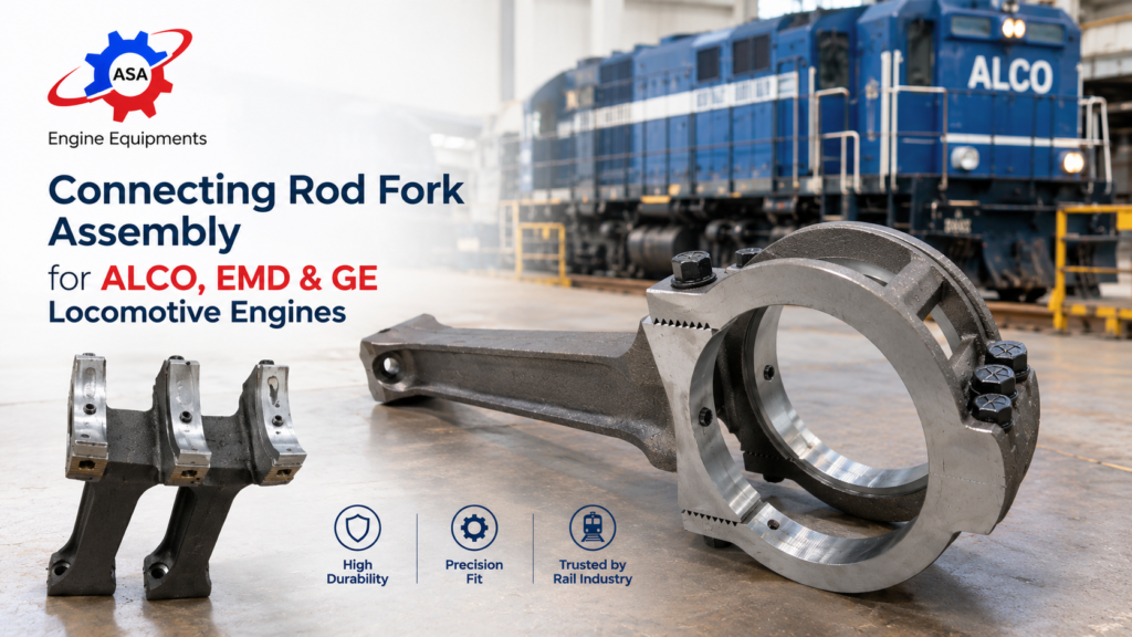 Connecting rod fork assembly for ALCO, EMD & GE locomotive engines