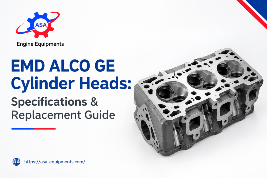 EMD locomotive cylinder head with intake and exhaust valves