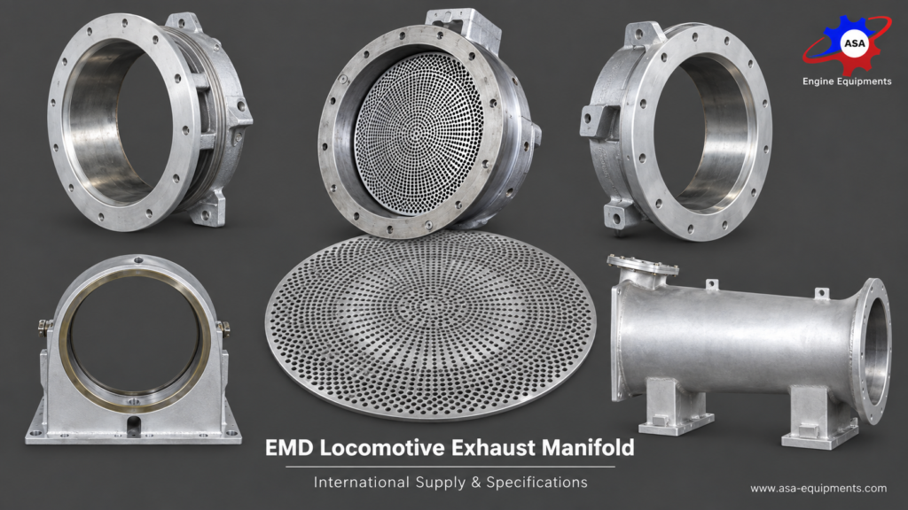EMD locomotive exhaust manifold assembly fabricated for GM EMD engines