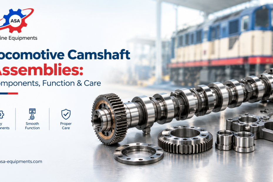 Locomotive camshaft assemblies for diesel engines