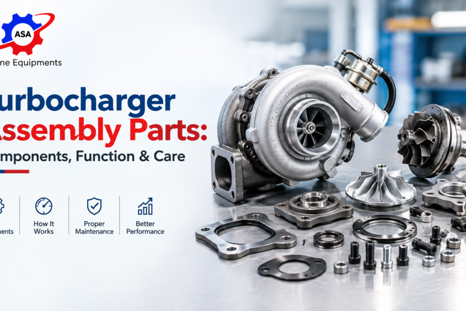 Turbocharger assembly parts for diesel locomotive engines